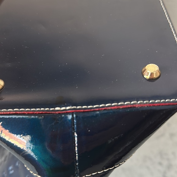 Arcadia Patent Leather Dark Navy Color Bag Italy - Picture 11 of 14